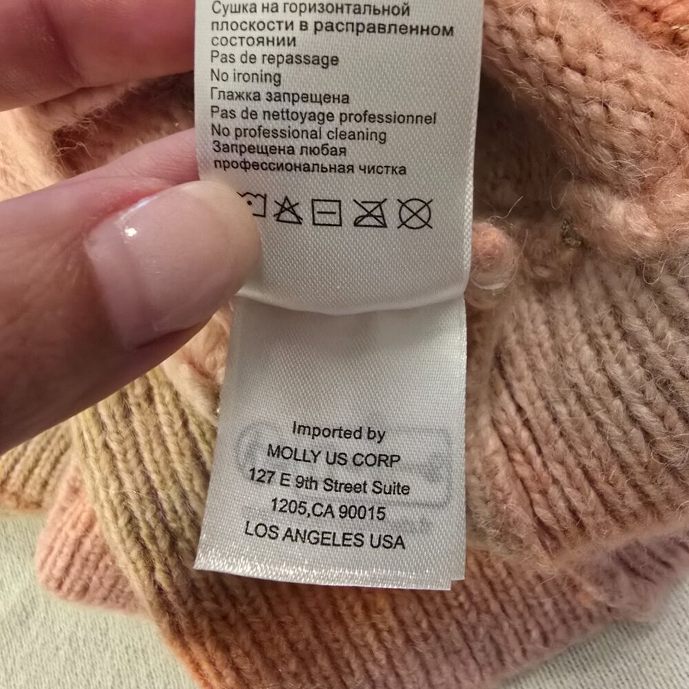 Molly Bracken Pink Peach Striped Crew Neck Sweater - Picture 14 of 14